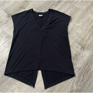 Athleta Open Cross Back Black Short Sleeve T Shirt Top Stretch‎ sz XS